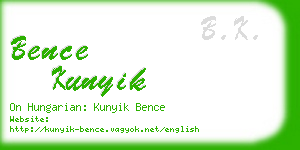 bence kunyik business card